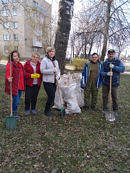 В Старой Руссе прошел субботник с участием Ольги Борисовой