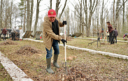 По традиции депутаты и сотрудники аппарата Новгородской областной Думы навели порядок на братском захоронении